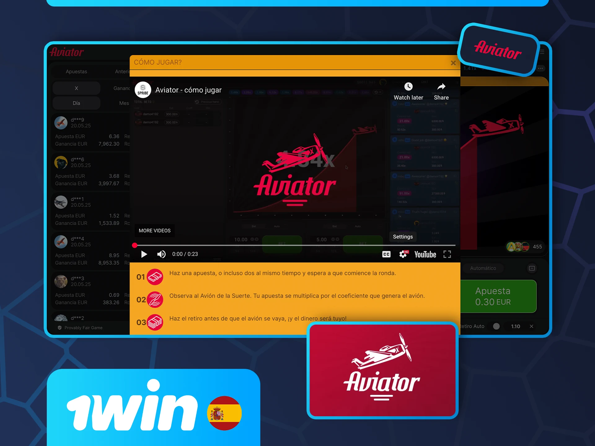 Pasos sencillos para empezar a jugar a Aviator en 1win.