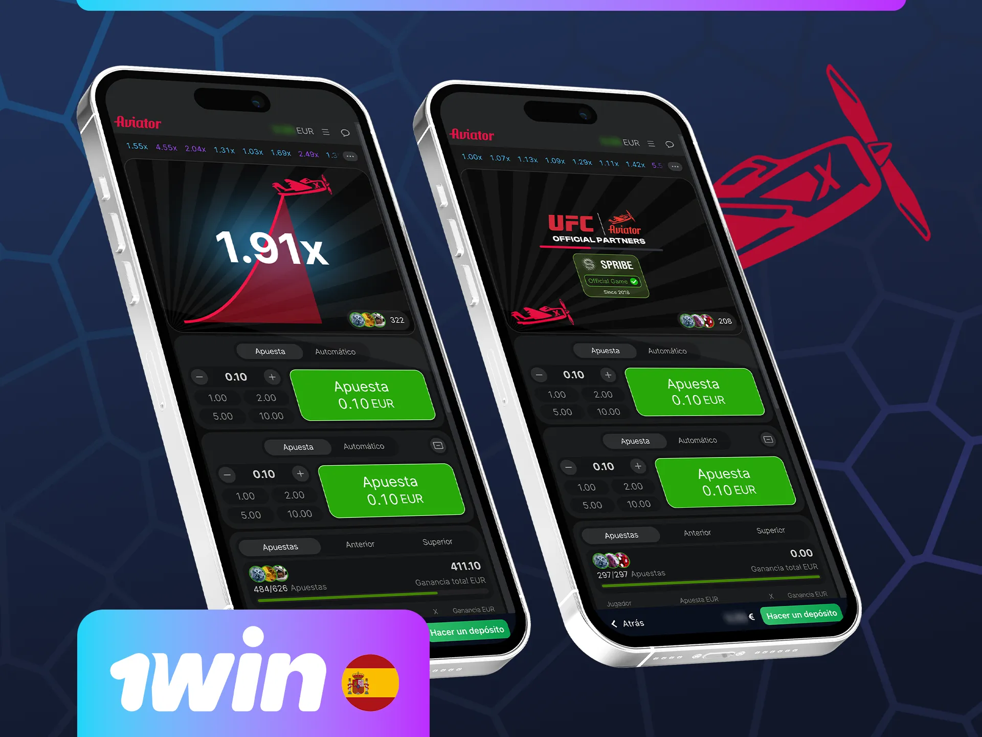 Juega a Aviator sobre la marcha con la aplicación móvil 1win.