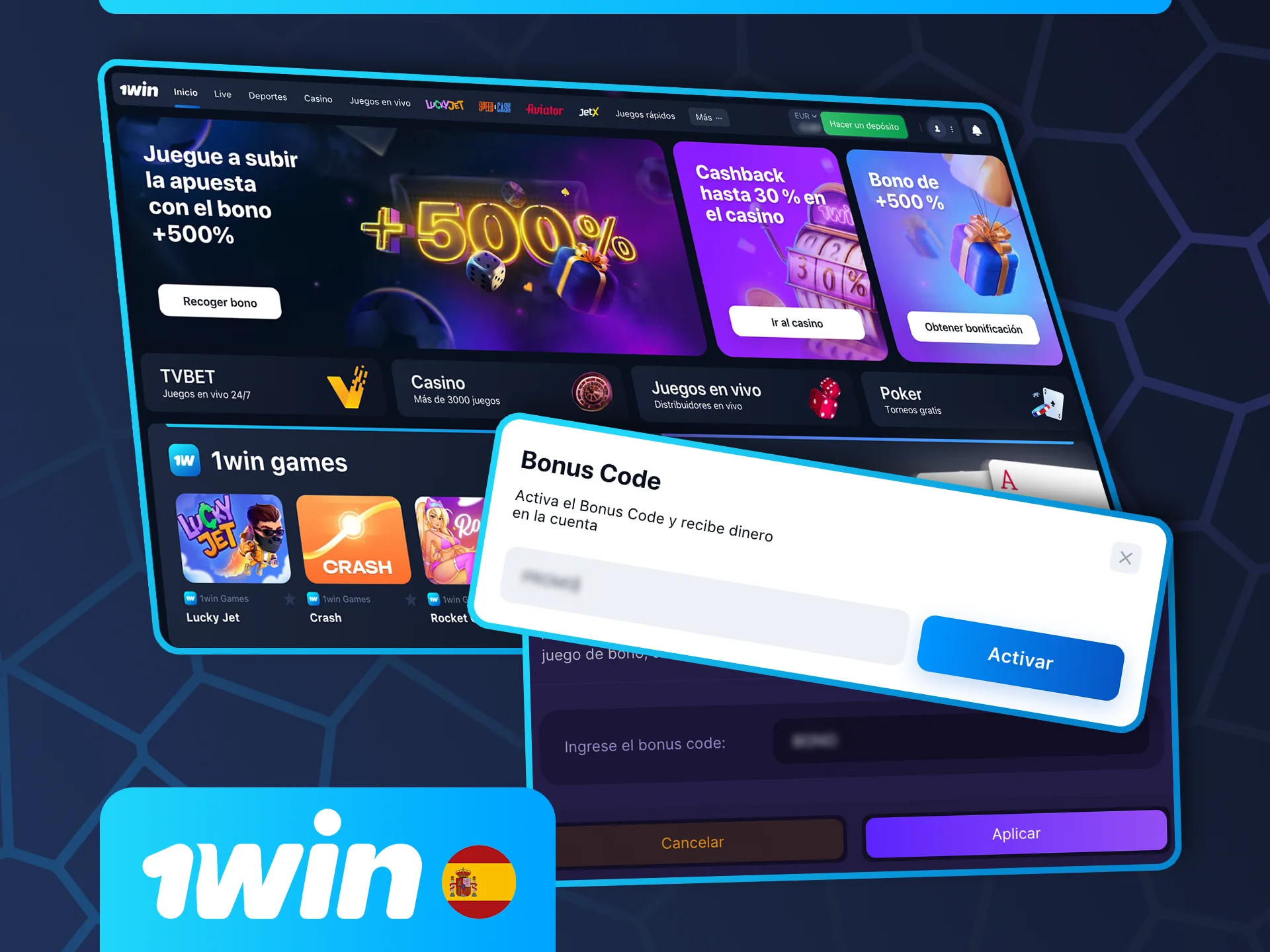 Lee la información sobre los códigos promocionales del casino 1win.