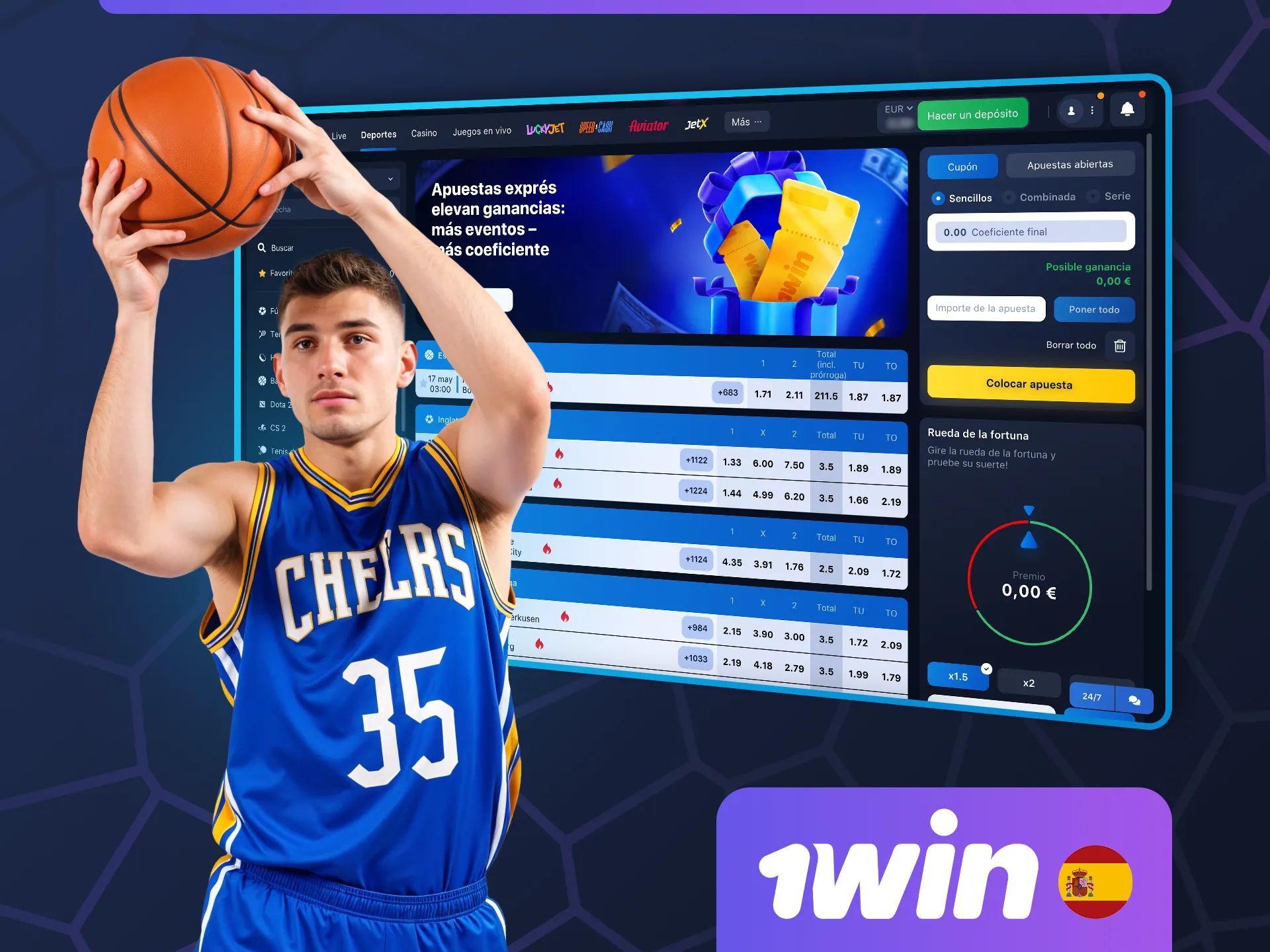 Haz apuestas en línea y disfruta de tus ganancias en el casino 1win.