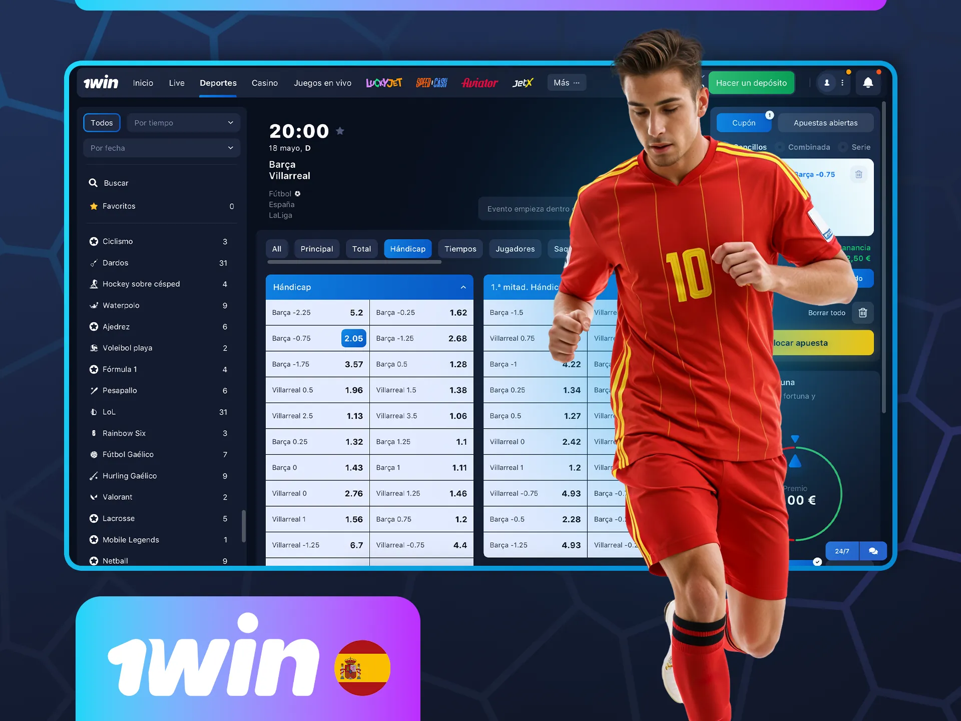 Lea más sobre las apuestas con hándicap en el casino 1win.