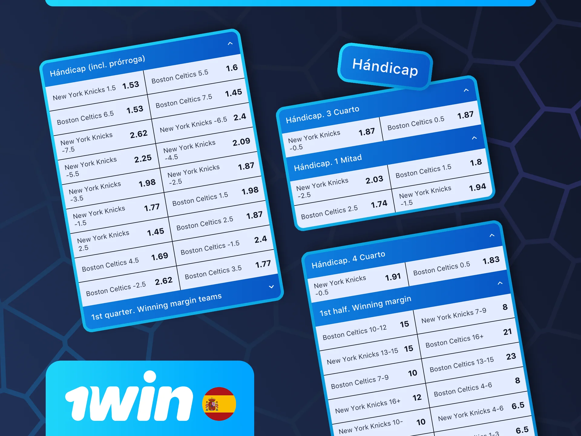 Más información sobre el hándicap en las apuestas deportivas en 1win.