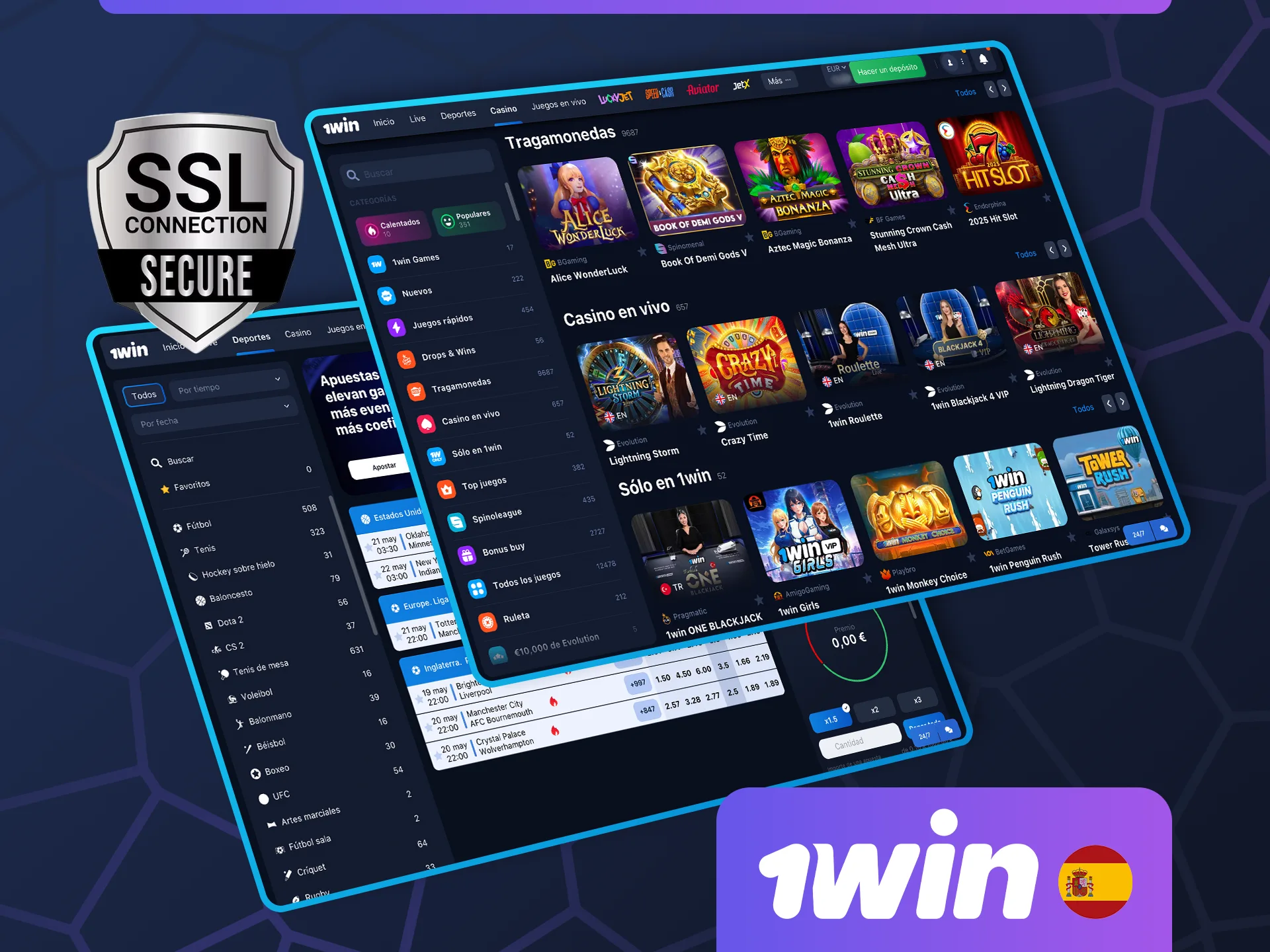 Lee sobre la seguridad del sitio web 1win.