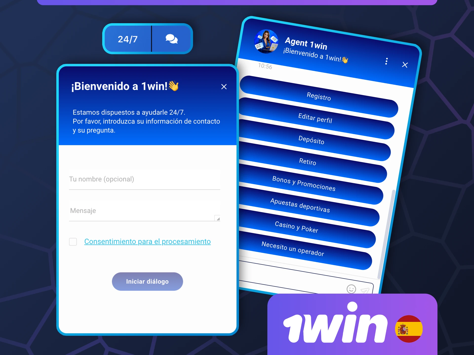 Descubre cómo contactar con el servicio de atención al cliente de 1win a través del chat en línea.