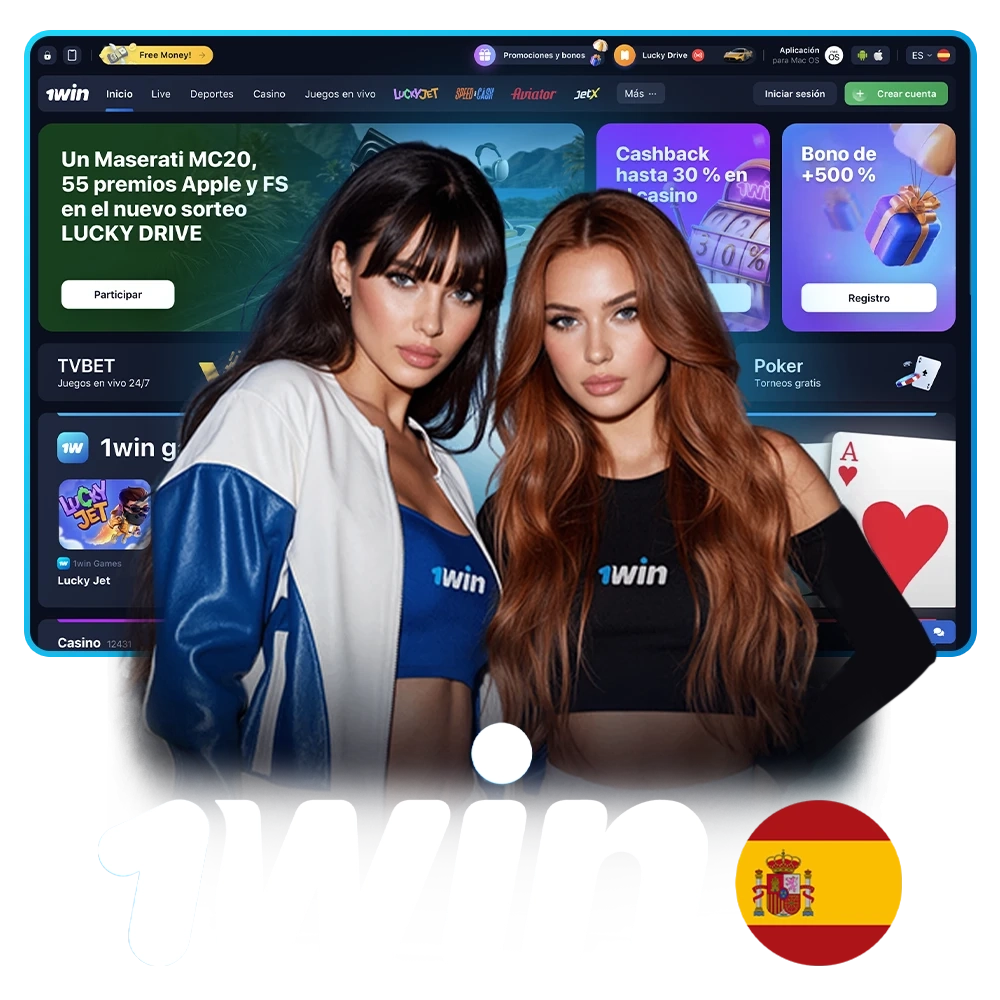Juega a juegos de casino, apuesta en deportes y consigue ofertas de bonos en 1win España.