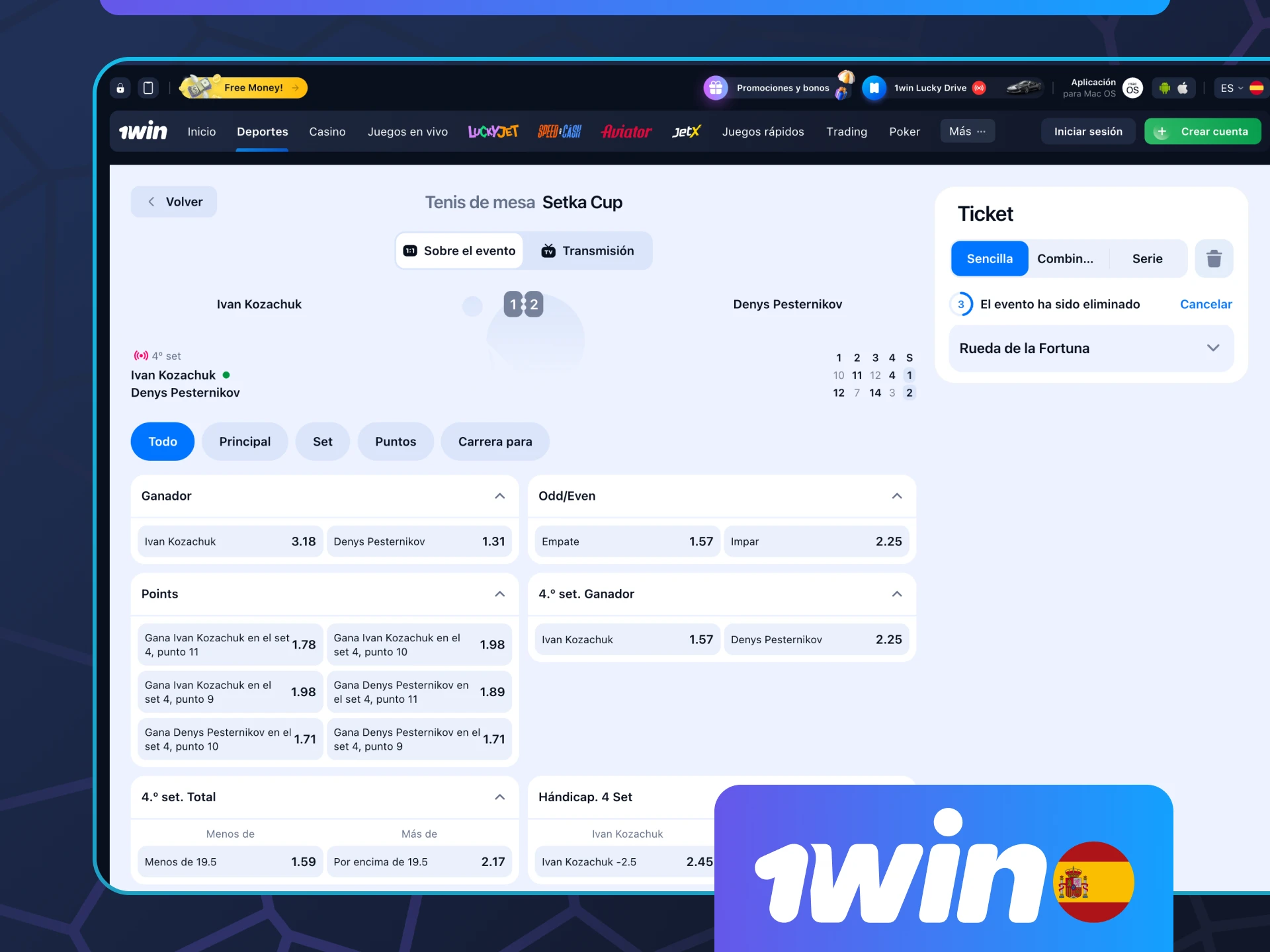 Lea más sobre las apuestas con hándicap en el casino 1win.