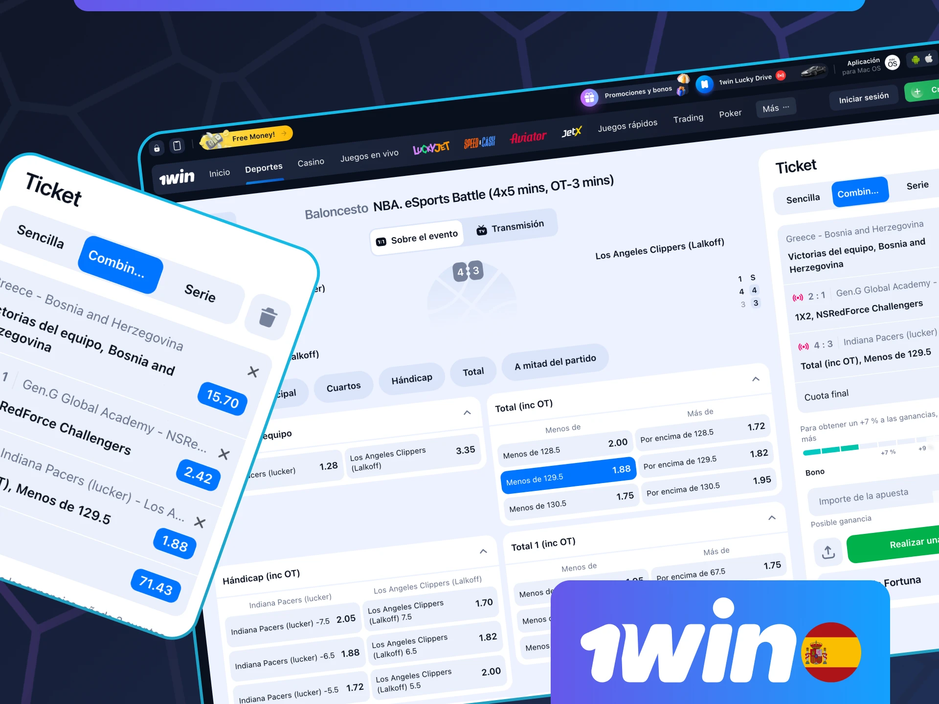 Haga apuestas exprés en 1win para convertir una pequeña apuesta en un gran pago.